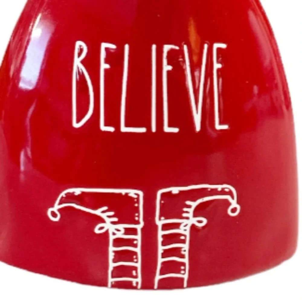NEW Rae Dunn BELIEVE Red Bud Vase 🎅🏻